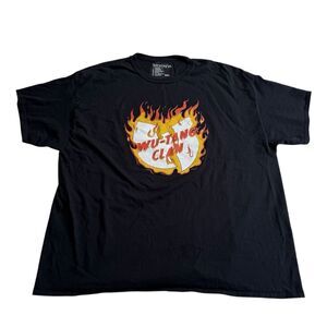 Wu-Tang Clan Band Tee Hip Hop Flames Black Sz 3XL
